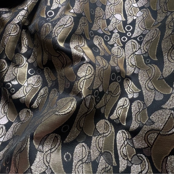 Victoria Beckham gold & black lame geometric print shirt dress - Picture 14 of 16